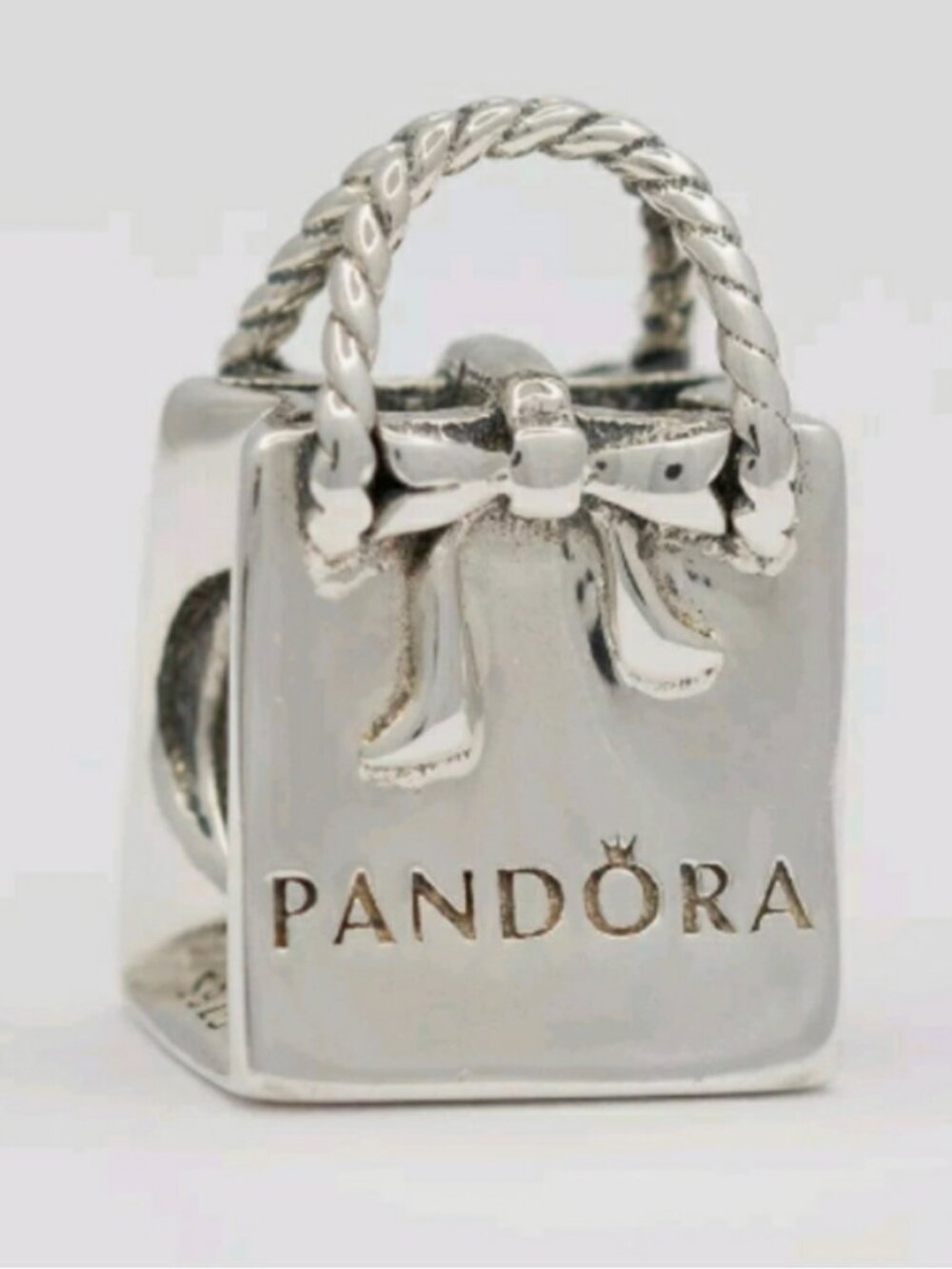 Authentic PANDORA Shopping Bag Charm 791184 Retired Sterling Silver